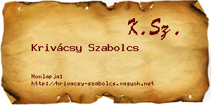 Krivácsy Szabolcs névjegykártya