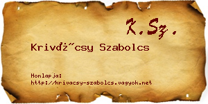 Krivácsy Szabolcs névjegykártya